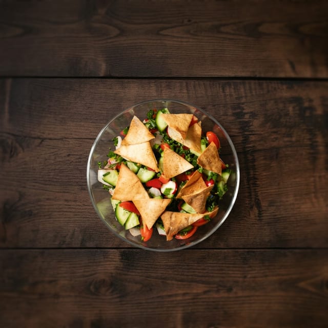 Crispy Chicken Fattouch Salad.