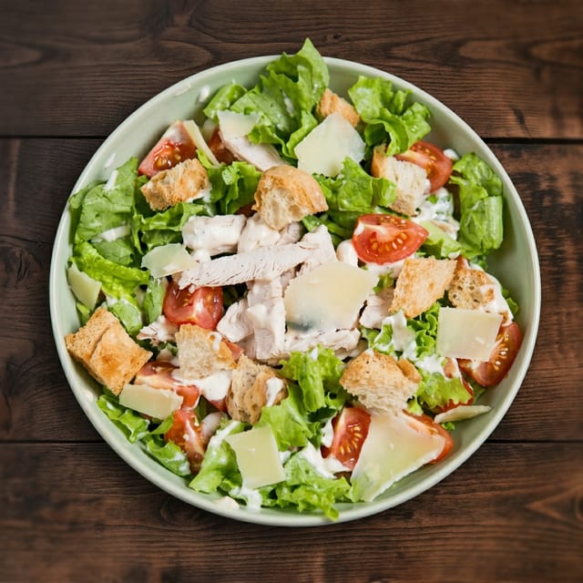 Crispy Chicken Caesar Salad.